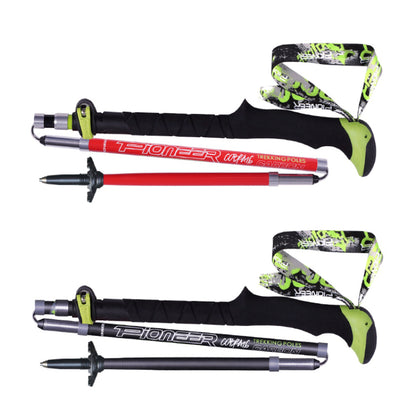 Ultralight Folding Trekking Poles Carbon Fiber Hiking Pole Pioneer Quick Lock Walking Stick for Outdoor Running and Race