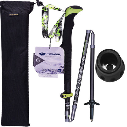 Ultralight Folding Trekking Poles Carbon Fiber Hiking Pole Pioneer Quick Lock Walking Stick for Outdoor Running and Race