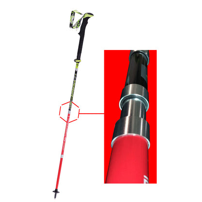 Ultralight Folding Trekking Poles Carbon Fiber Hiking Pole Pioneer Quick Lock Walking Stick for Outdoor Running and Race