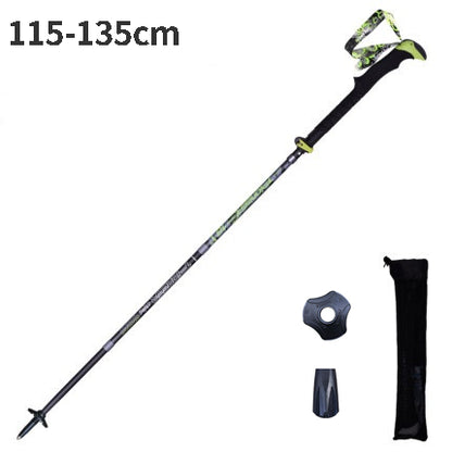 Ultralight Folding Trekking Poles Carbon Fiber Hiking Pole Pioneer Quick Lock Walking Stick for Outdoor Running and Race