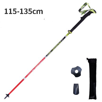 Ultralight Folding Trekking Poles Carbon Fiber Hiking Pole Pioneer Quick Lock Walking Stick for Outdoor Running and Race
