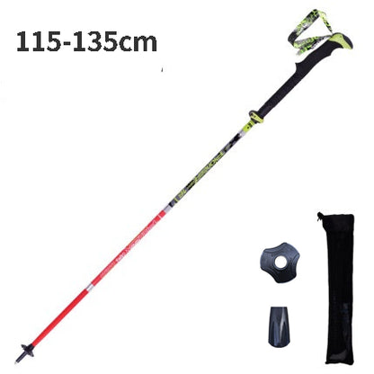 Ultralight Folding Trekking Poles Carbon Fiber Hiking Pole Pioneer Quick Lock Walking Stick for Outdoor Running and Race