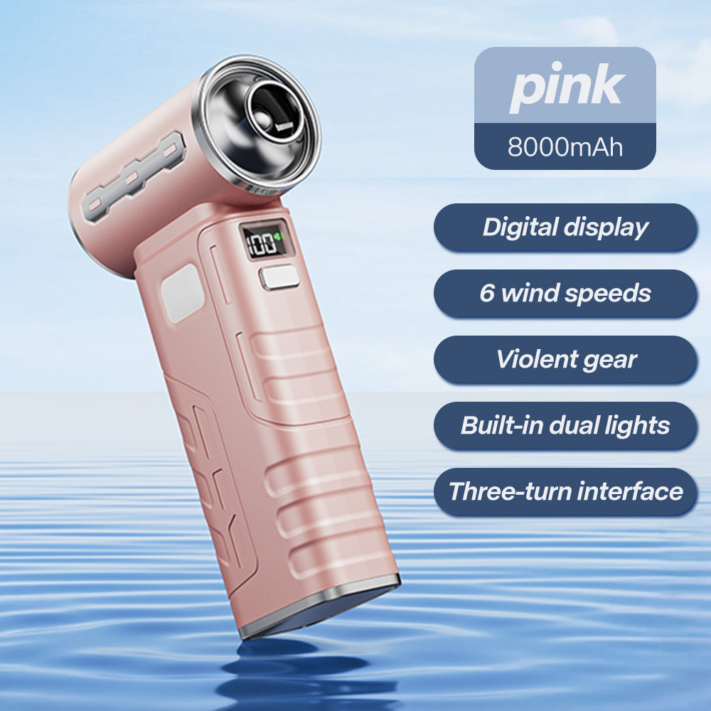 Rechargeable Air Blower with 3 Nozzles, 450000RPM Brushless Turbo Jet Fan for Powerful Dust Removal, Cleaning