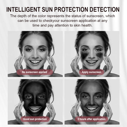 Smart UV Sunscreen Detection Mirror with LED Lights, Portable Rechargeable Makeup Mirror for Flawless Application