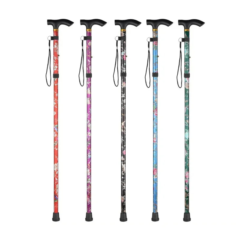 Retractable Cane Hiking Pole Folding Cane Hiking Camping Hiking Pole Printing Cane Lightweight Crut 5