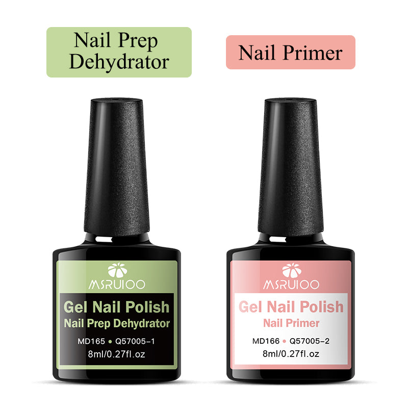 Nail Primer & Nail Prep Dehydrate, Base & Top Coat Gel Nail Polish, No Need UV LED Lamp, Professional Nail Art Varnish