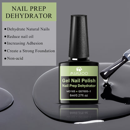 Nail Primer & Nail Prep Dehydrate, Base & Top Coat Gel Nail Polish, No Need UV LED Lamp, Professional Nail Art Varnish