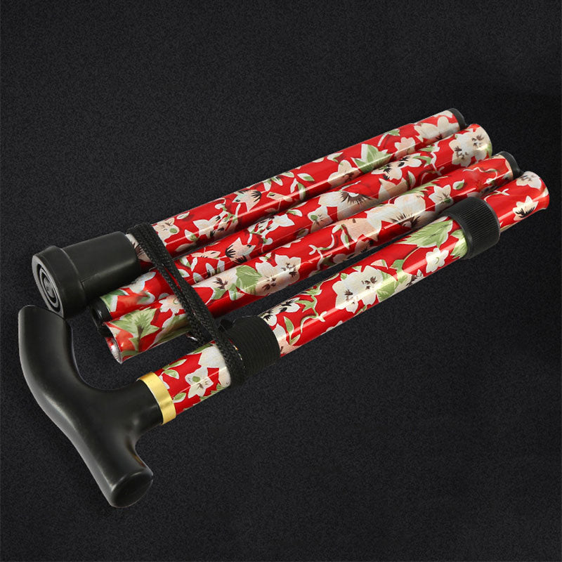 Trusty Hiking Poles Folding Stick Walking Cane, Telescopic Trekking Stick, Adjustable Crutches with Rubber Tip Accessory