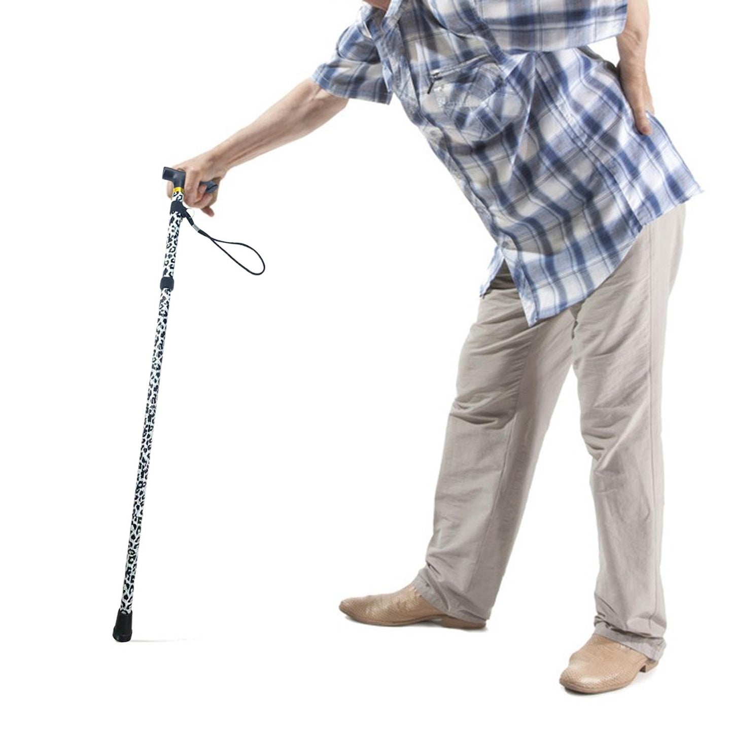 Foldable Trekking Poles Anti Shock, Lightweight Walking Sticks Metal Cane for Elderly, Hiking Outdoor Camping Support