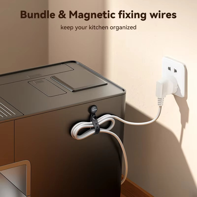 6PCS Magnetic Cable Management Ties, 11cm Adjustable Hook, Loop Organizer Straps for Home & Office Wire Organizer