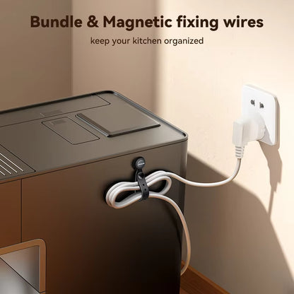 6PCS Magnetic Cable Management Ties, 11cm Adjustable Hook, Loop Organizer Straps for Home & Office Wire Organizer