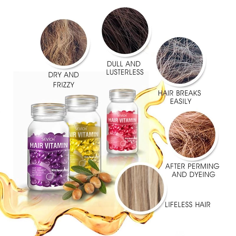 Sevich Mix Hair Vitamin Capsule, Hair Treatment Oil for Damaged Hair, Smooth Hair Care Serum with Keratin Complex