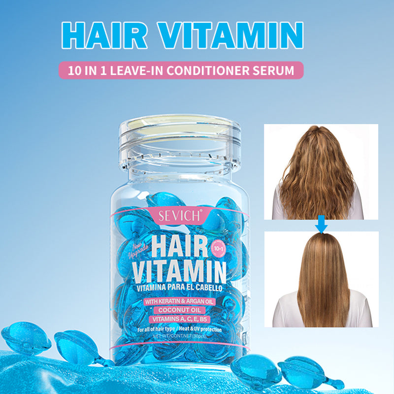 30Pcs Vitamin Leave-In Hair Care Essential Oil, Hair Care Capsules Keratin Essence, Protein Smooth Hair Essential Oil