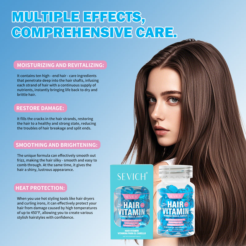 30Pcs Vitamin LeaveIn Hair Care Essential Oil Hair Care Capsules Keratin Essence Protein Smooth Hai 1