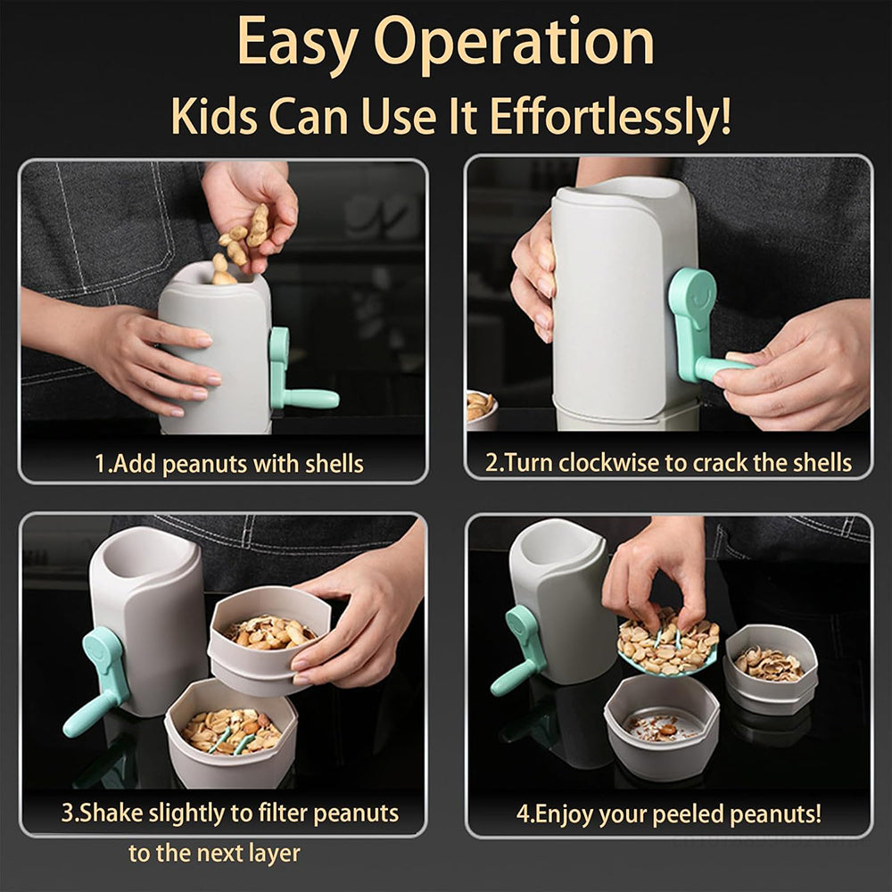 Automatic Peanut Sheller Machine,Food Grade Efficient Peanut De-Shelling Tool, Peeler Opener Kitchen Gadget