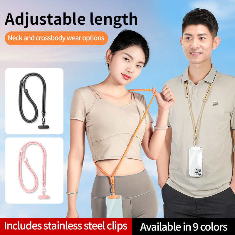 Adjustable Phone Lanyard Neck Cord, Universal Detachable Crossbody Strap with Card Clip for Mobile Phone Case, Outdoor