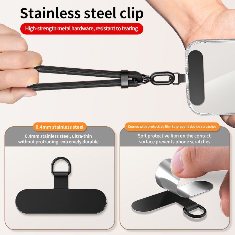 Adjustable Phone Lanyard Neck Cord, Universal Detachable Crossbody Strap with Card Clip for Mobile Phone Case, Outdoor