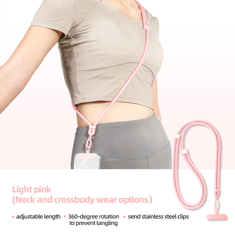Adjustable Phone Lanyard Neck Cord, Universal Detachable Crossbody Strap with Card Clip for Mobile Phone Case, Outdoor