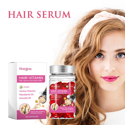Hair Serum for Women Men, Hot Sale Leave No Rinse Hair Vitamin Capsules, Smooth Moisturizing Glossy Hair Care Essence