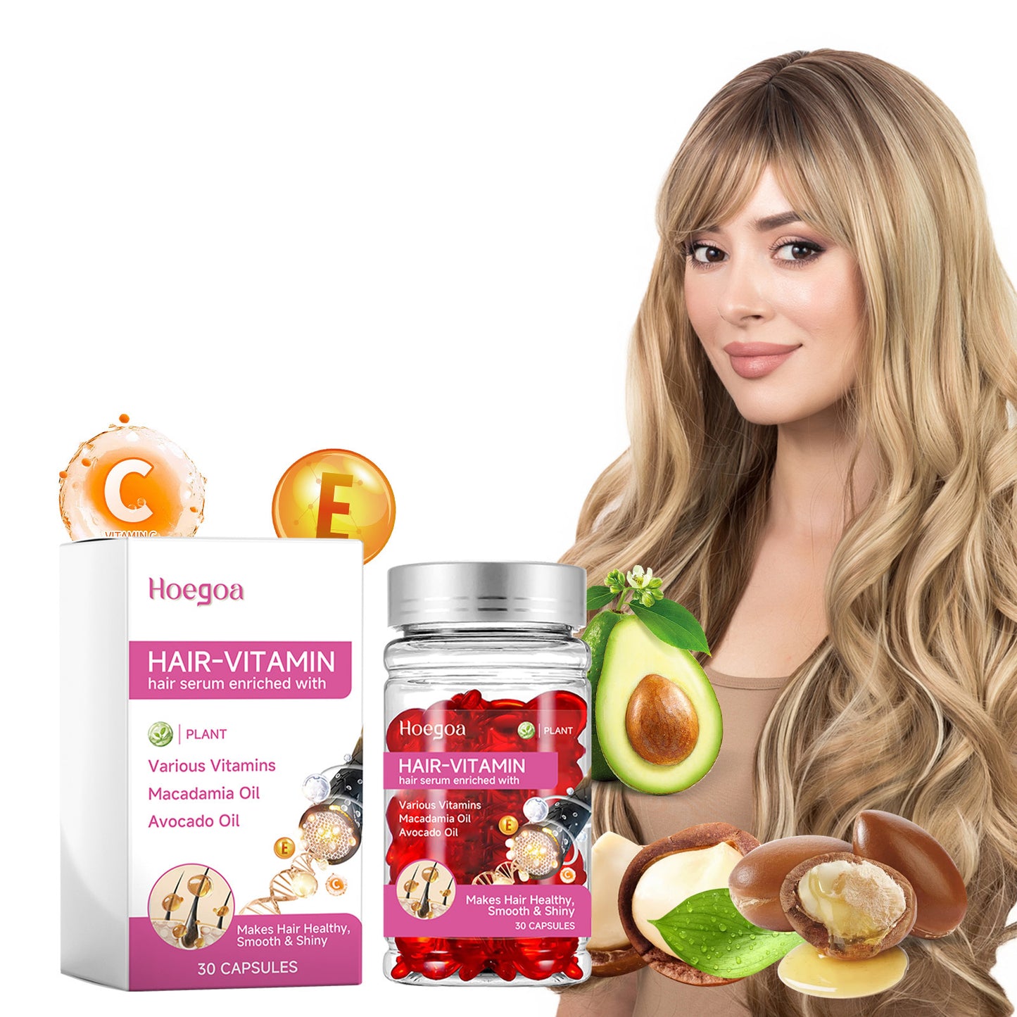 Hair Serum For Women Men Hot Sale Leave No Rinse Hair Vitamin Capsules Smooth Moisturizing Glossy H 3