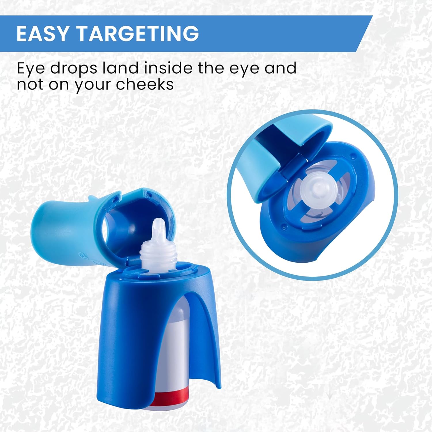 Reusable Eyedrop Guide Aid & Holder, Eye Drops Bottle Helper for Steady, Hands-Free Application
