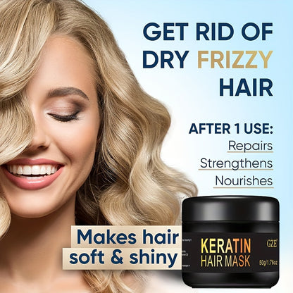 Biotin Protein with Castor Oil Hair Mask, Vitamins Keratin Deep Conditioner, Repair Treatment for Dry Damaged Color Hair