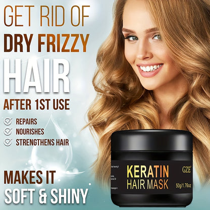 Biotin Protein with Castor Oil Hair Mask, Vitamins Keratin Deep Conditioner, Repair Treatment for Dry Damaged Color Hair