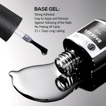 Clear Base Top Coat Luminous UV Gel Kit Semi Permanent Soak Off UV Gel Nail Polish LongLasting Mani 3