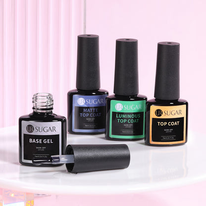 Clear Base Top Coat Luminous UV Gel Kit Semi Permanent Soak Off UV Gel Nail Polish LongLasting Mani 4