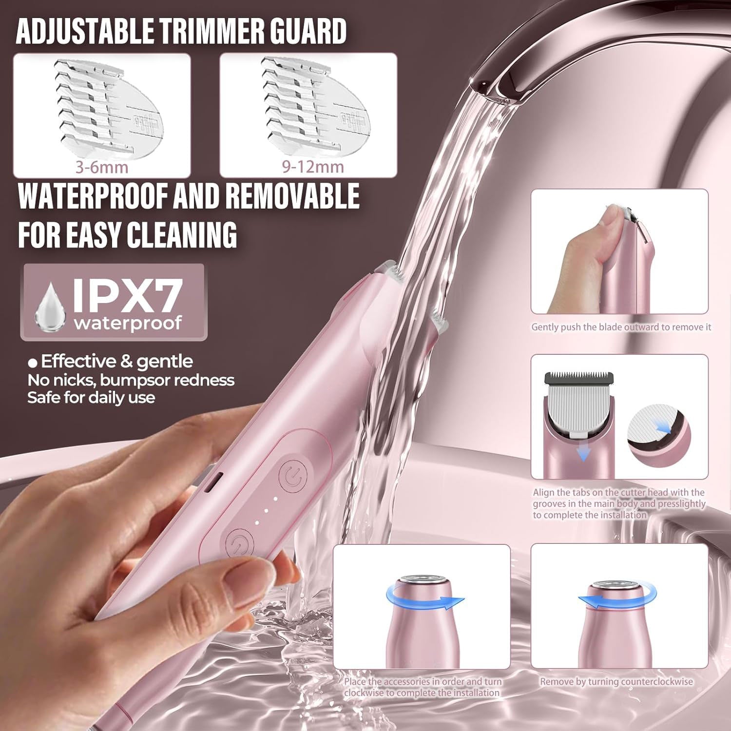 2-in-1 Electric Shaver, Epilator for Women, Painless Hair Removal for Body, Legs, Face, Bikini Line & Mustache