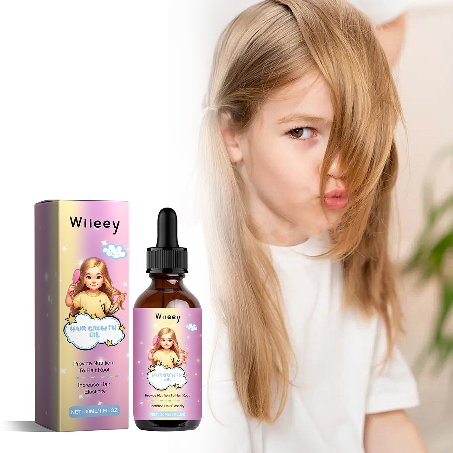 Vitamin E Hair Growth Oil, Strengthen Roots, Reduce Loss, Repair Damaged Hair, Frizz Control, Scalp Soothing Oil