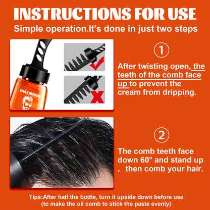 East Moon Mens Hair Wax Comb, Retro Pompadour Styling Kit with Long-Lasting Hold & Hydrating Grooming