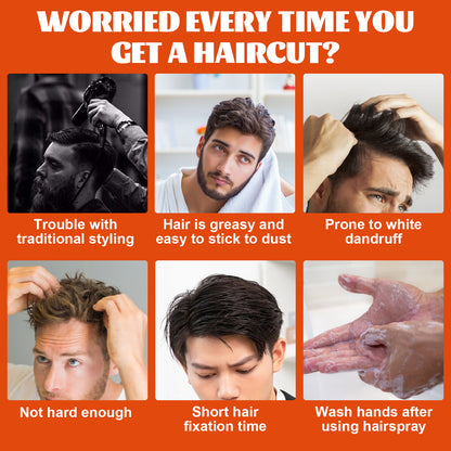 East Moon Mens Hair Wax Comb, Retro Pompadour Styling Kit with Long-Lasting Hold & Hydrating Grooming