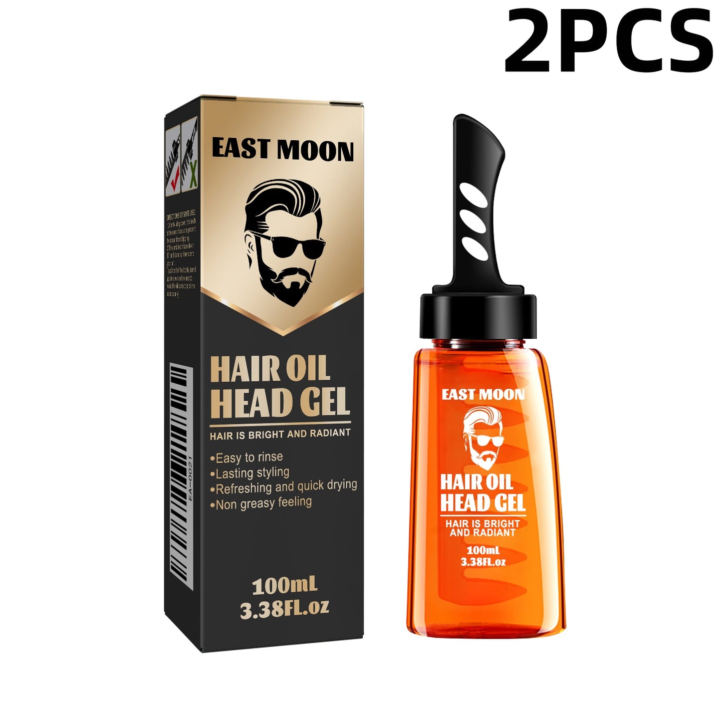 East Moon Mens Hair Wax Comb, Retro Pompadour Styling Kit with Long-Lasting Hold & Hydrating Grooming