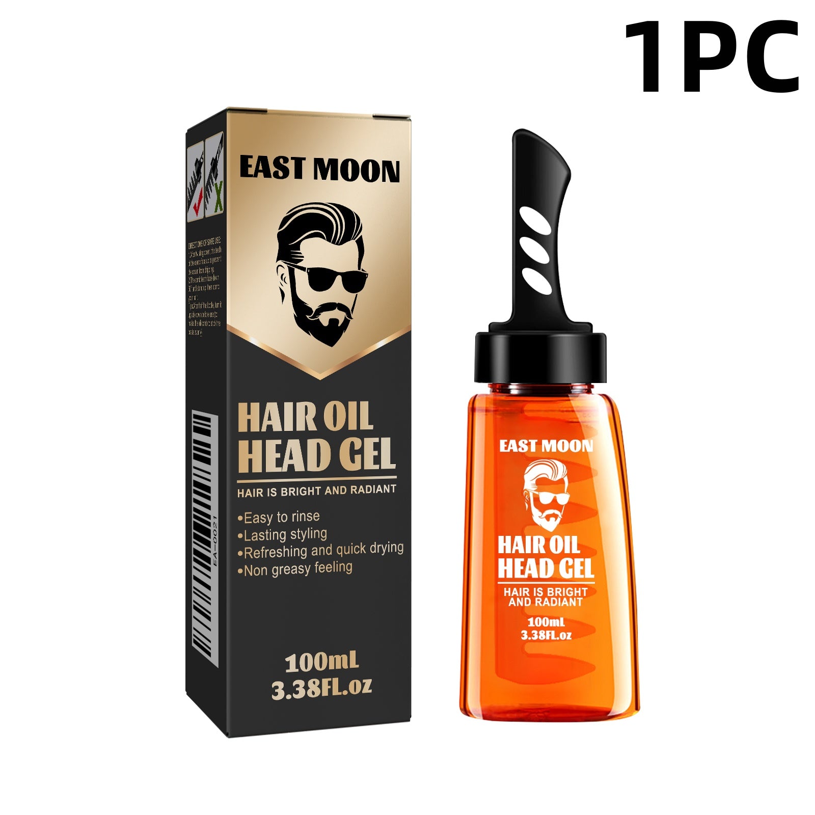 East Moon Mens Hair Wax Comb, Retro Pompadour Styling Kit with Long-Lasting Hold & Hydrating Grooming