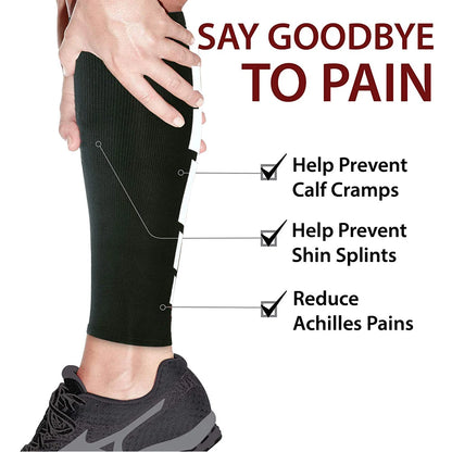 Sports Compression Calf Guards, Leg Compression Socks for Runners, Shin Splint & Calf Pain Relief