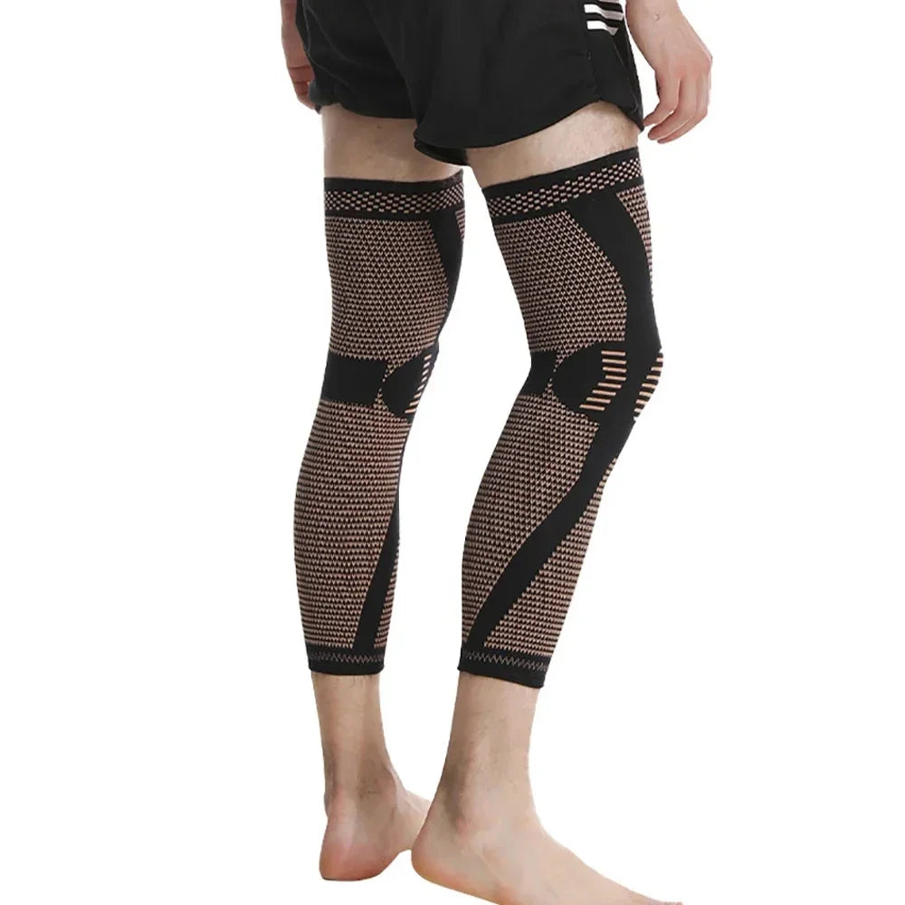Full Leg Compression Sleeve, Copper Knee Support for Thigh Knee Calf, Reduce Varicose Veins Swelling