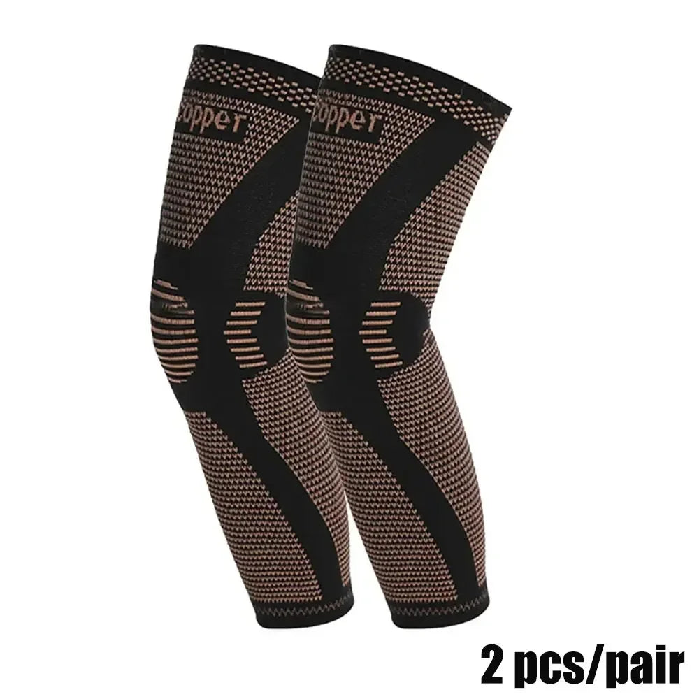Full Leg Compression Sleeve, Copper Knee Support for Thigh Knee Calf, Reduce Varicose Veins Swelling