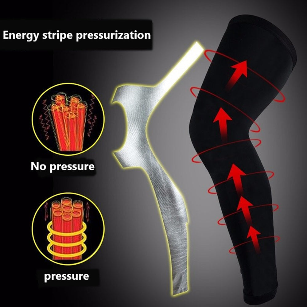 Full Leg Knee Brace for Men Women, Outdoor Sport Whole Leg Compression Sleeve, UV Leg Support Sleeves Cycling Leg Warmer