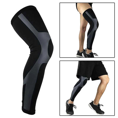 Full Leg Knee Brace for Men Women, Outdoor Sport Whole Leg Compression Sleeve, UV Leg Support Sleeves Cycling Leg Warmer