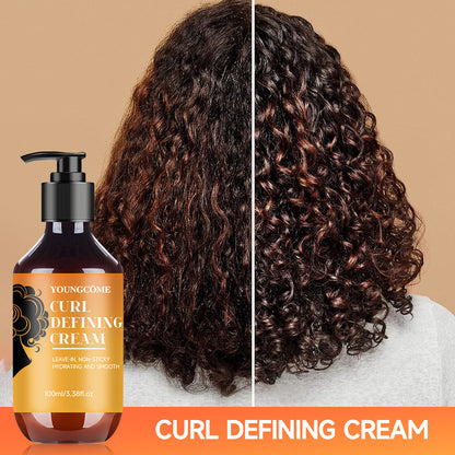 YOUNGCOME Curl Defining Cream with Argan Oil, 100ml Hair Moisturizer for Wavy & Curly Hair, Deep Conditioning