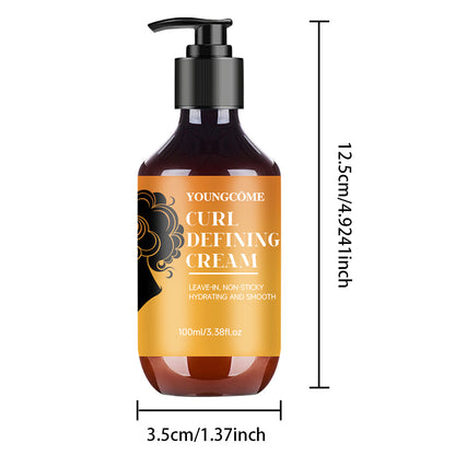 YOUNGCOME Curl Defining Cream with Argan Oil, 100ml Hair Moisturizer for Wavy & Curly Hair, Deep Conditioning