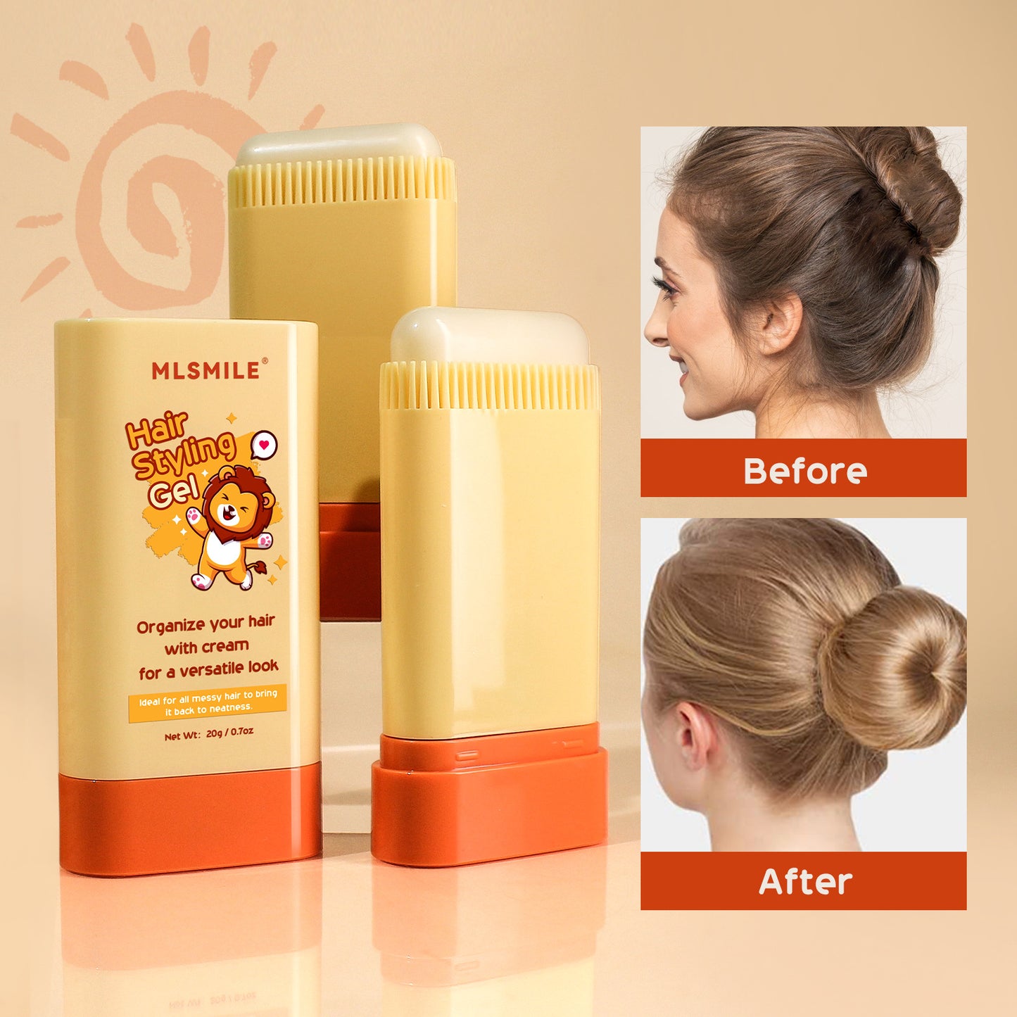 Professional Hair Wax Stick for Wigs, Fix Flyaways, Frizz, Broken Hairs for Men, Women, Children, Fluffy Hair Styling