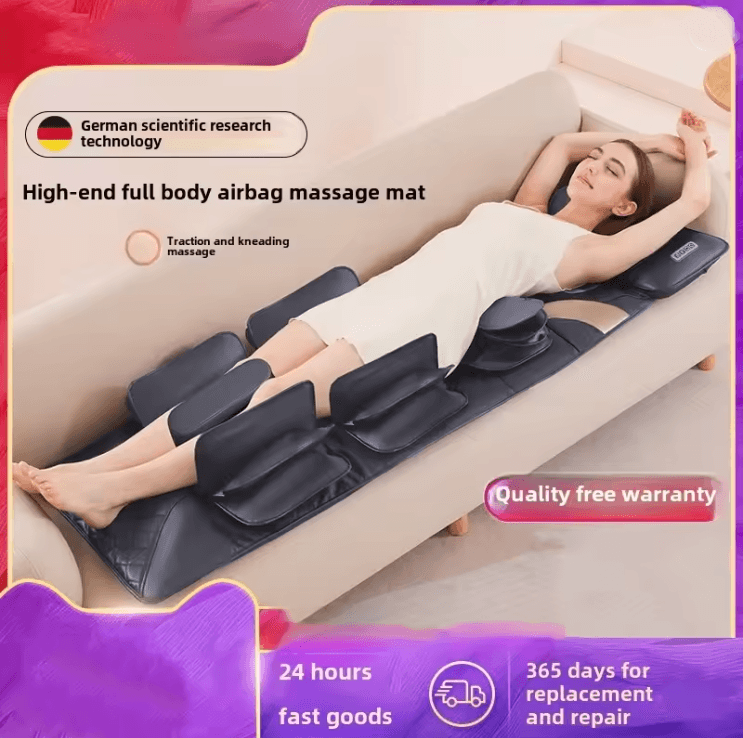 RelaxEase Heated Vibration Full Body Massage Mat with Remote Control