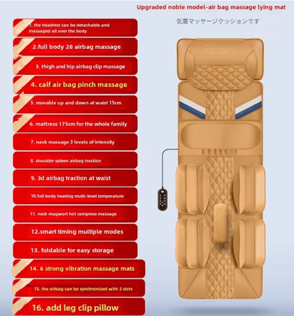 RelaxEase Heated Vibration Full Body Massage Mat With Remote Control 5