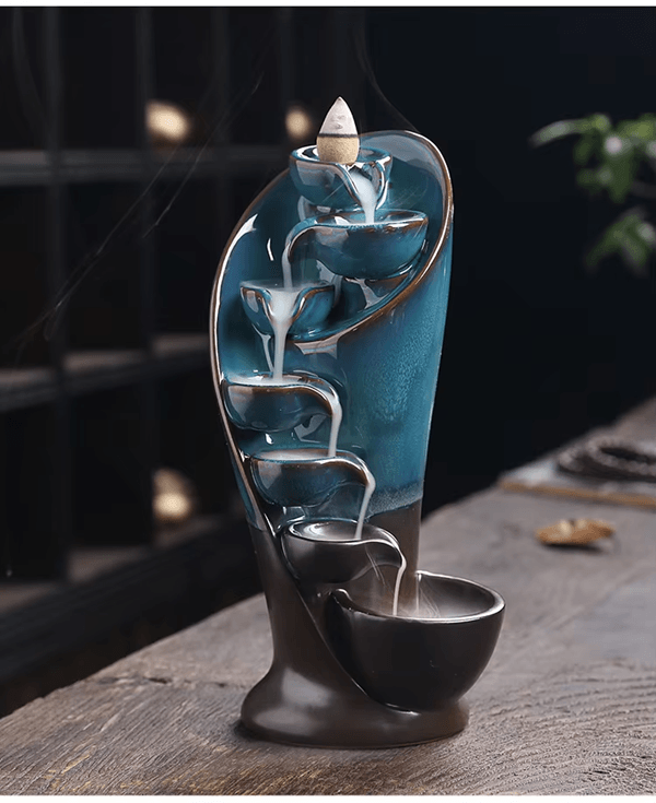 Handmade Ceramic Waterfall Incense Burner Torch Design 2