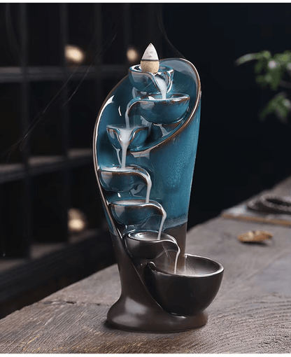 Handmade Ceramic Waterfall Incense Burner Torch Design 2