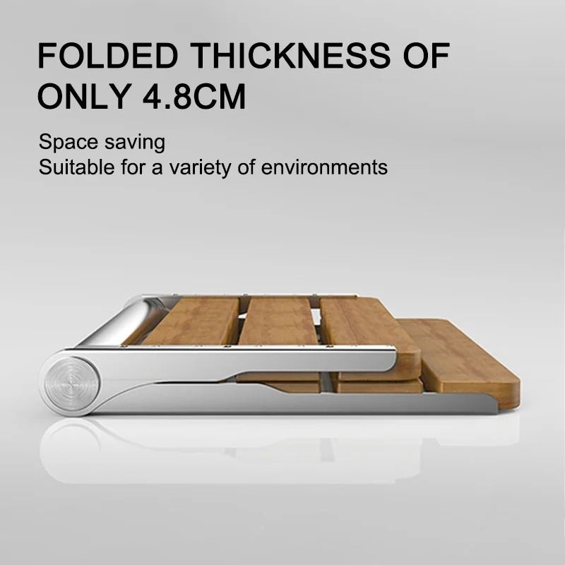 Wall Mounted Folding Wooden Shower Seat