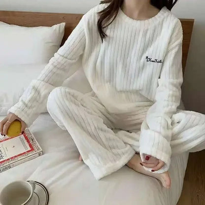 Velvet Ribbed Fleece 2 Piece Lounge Set For Women 6