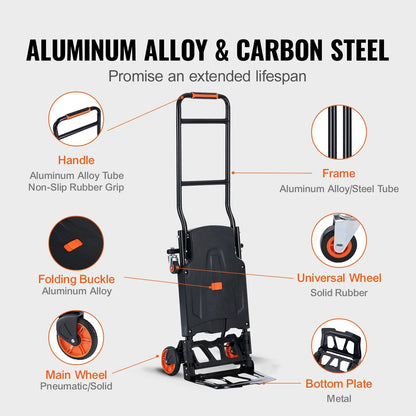 Folding Aluminum Hand Truck Platform Cart For Heavy Duty Moving 3